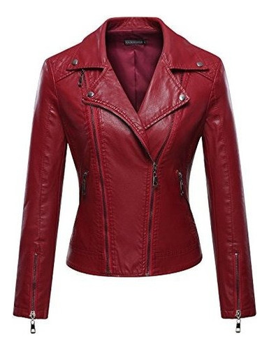 Tanming - Chaqueta De Piel Sintética Para Mujer, Estilo 