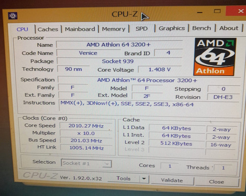 Amd Athlon 64 3200+ Socket 932 Con Cooler (Usado)