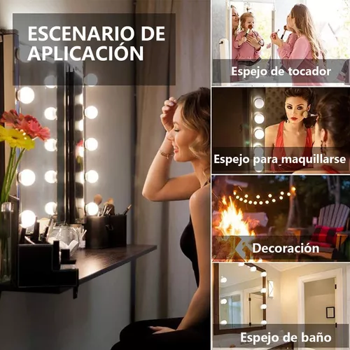 Lámpara de tocador para espejo de maquillaje, iluminación de baño