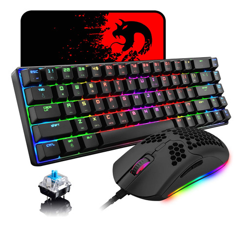 Teclado 60% Mecanico Para Juegos Con Interruptor Azul, 68 Mi