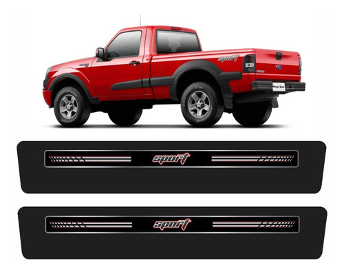 Kit Adesivo Soleira Premium Ford Ranger Sport 2009/2012 3d