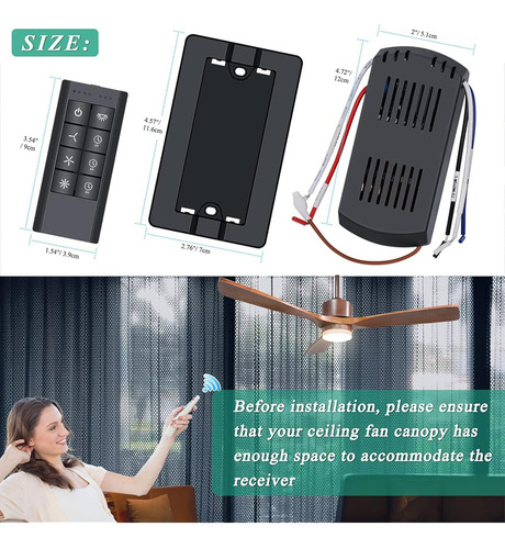 Kit Control Remoto Universal Wifi Para Ventilador De Techo C