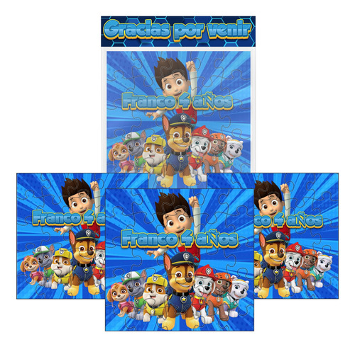 Puzzles Souvenirs Patrulla Canina Personalizados X10