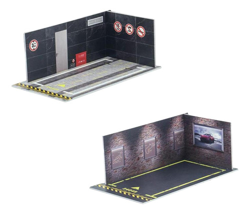 3 Uds Pvc 1/24 Escala Coche Modelo Diorama Estacionamiento