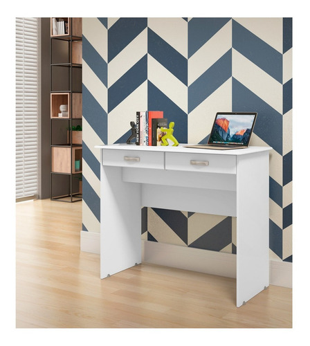 Imagem 4 de 4 de Escrivaninha EJ Móveis 2 Gavetas mdp de 900mm x 770mm x 450mm branco