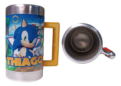 Caneca Sonic Personalizada Com Seu Nome! Como Na Foto Sonic