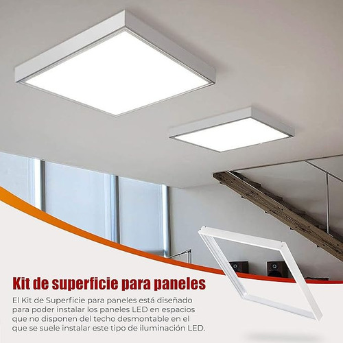 Base Metalica Para Sobreponer Panel Plafón Led 60x60 Cm X5
