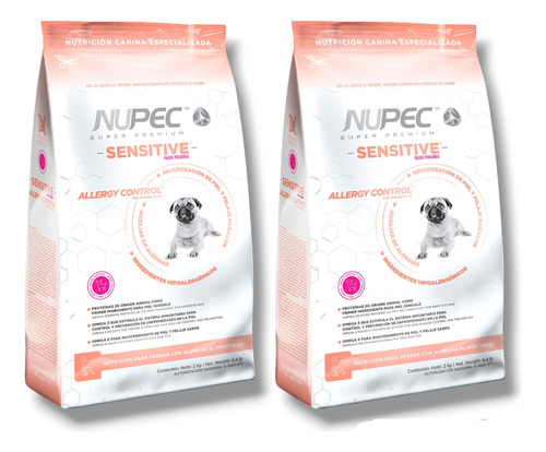 Kit De 2 Nupec Sensitive Raza Pequeña 2kg | Piel Sensible