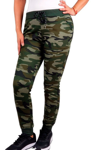 Pantalón Buzo Diseño Militar Mujer Jogger Camuflado Ff