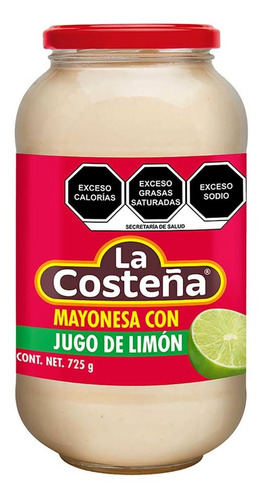 Mayonesa La Costeña con Jugo de Limón 725g