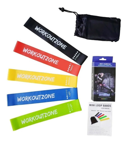 Bandas Elásticas Kit X5  Cerradas Resistencia | Workout Zone