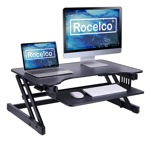 Rocelco Convertidor De Escritorio De Pie Ajustable De 32 Pu.