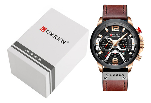 Reloj De Cuarzo Curren 8329 Para Hombre Negocios Color Café