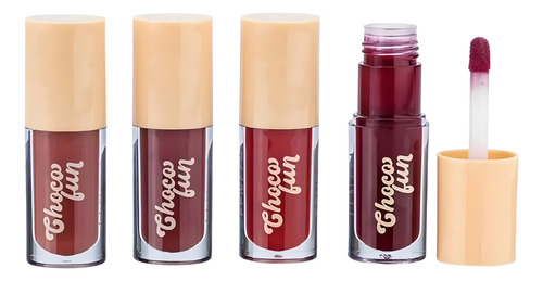 Choco Fun Fenzza Gloss Tint Cream Batom Labial Kit C/ 4 Cor