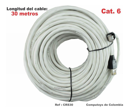 Imagen 3 de 6 de Patch Cord Rj-45 Cat. 6 T-568b 30 M Ref: Crs30 Computoys Sas