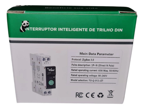 Kit 3 Disjuntor Medidor Zigbee 1-63a Ajustável Alexa Googleh