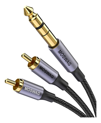 Moswag Cable De Audio Trs A Rca Dual De 1/4 De Pulgada, Car.