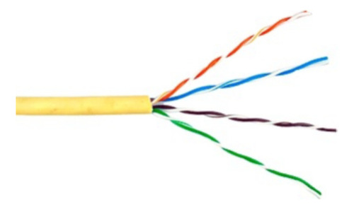 Bobina De Cable De 305 Metros Utp Cat6 Riser Color Amarillo