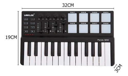 Wj1 Controlador Midi Controlador De Batería Usb Midi Pad