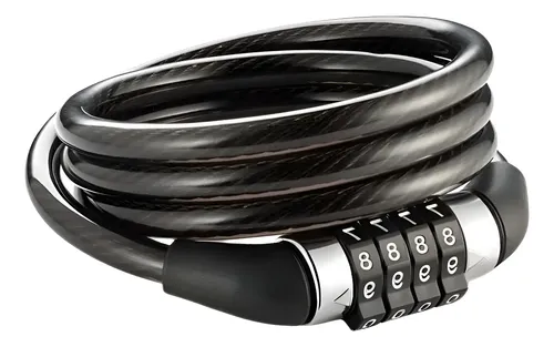 Cadeado Bicicleta Antifurto Trava Com Senha Aço Reforçado Para Bike Moto Corrente Portão Coolmusic Cor Preto