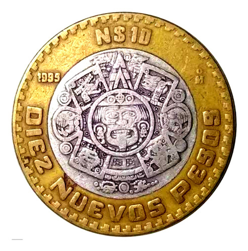 1 Moneda De 10 Nuevos Pesos Año 1995 Circulada Buen Estado