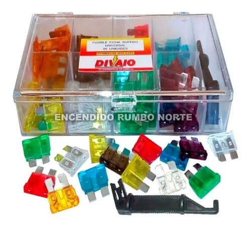 Pack Kit Fusibles Ficha Plana Auto 80 Unid En Caja Surtidas