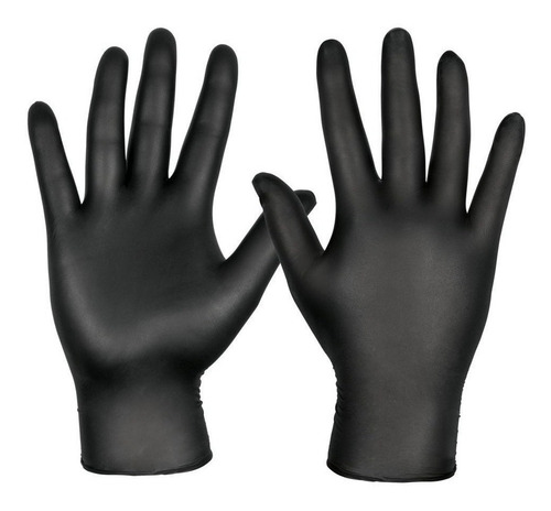 Guantes Nitrilo Descartables X 100u 100 %negro 