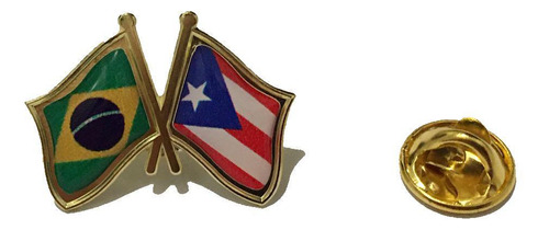 Pin Da Bandeira Do Brasil X Porto Rico