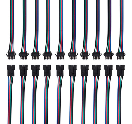 Btf-lighting 10 Pares 4pin Sm Jst 5.9 In Cable Hembra/macho