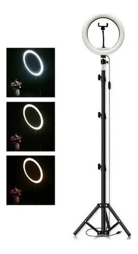 Aro De Luz Led Grande 31cm 12 Con Tripode 2.1m Tik Tok Color de la
