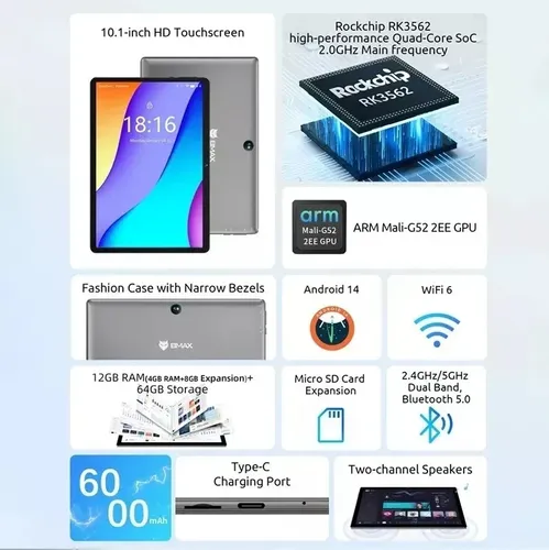 Tablet Bmax I9 Plus, 10 Polegadas Ips, Memoria Ram 12gb Ram
