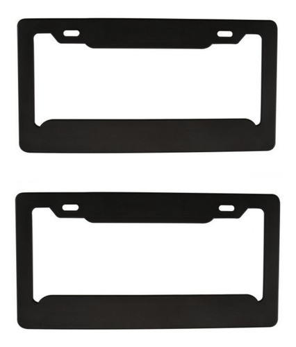 2pz Porta Placa Negro Plástico Universal Auto Carro Marco