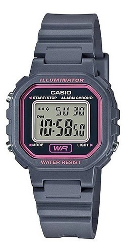 Reloj Casio La-20wh-8a Original Local Barrio Belgrano Color De La Malla Gris Color Del Bisel Gris Color Del Fondo Gris