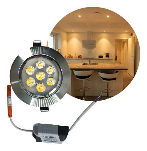 Lampara Led Empotrable Dirigible 7 W Luz Calida 3000 K T4800