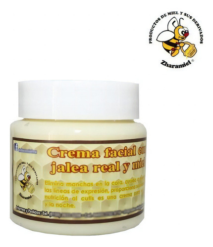 Crema Facial con Jalea Real, Miel y Cera de Abeja Zharamiel para todo tipo de piel de 150mL