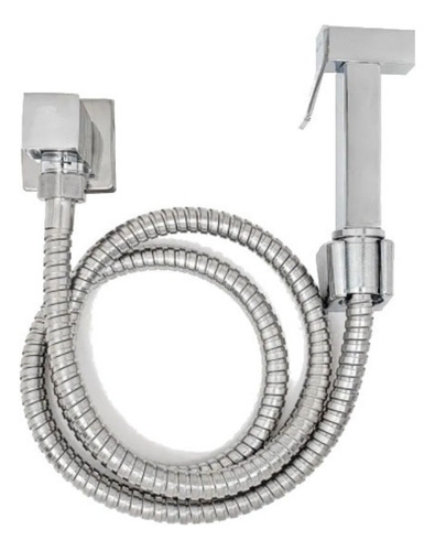 Ducha Higienica Intima Banheiro Quadrada Luxo Metal Completa