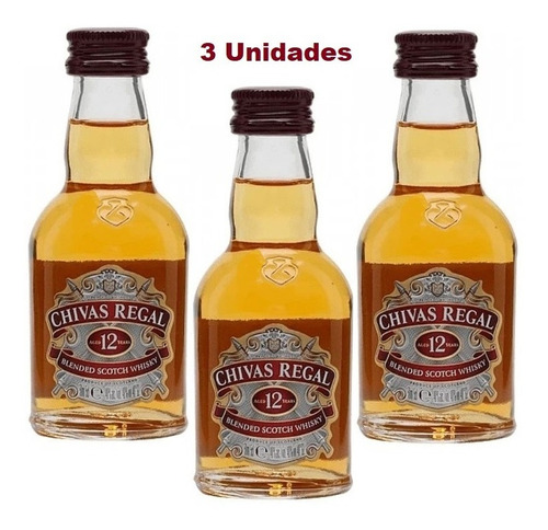 Whisky Chivas Regal 12 Años 50cc Miniatura 3 Unidades