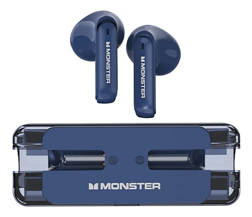 Auriculares Gamer Inalámbricos Monster Xkt08 Bluetooth 5.3 Color Azul