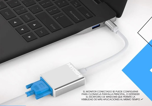 Imagen 4 de 10 de Cable Usb C 3.1 A Vga Adaptador Para Macbook Pc Celular