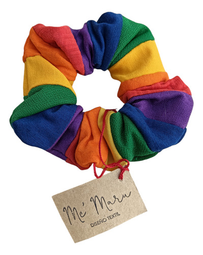 Set X 2 Scrunchies Colitas De Pelo Lgbt Upcycling Pachwork Lgbt Arcoíris
