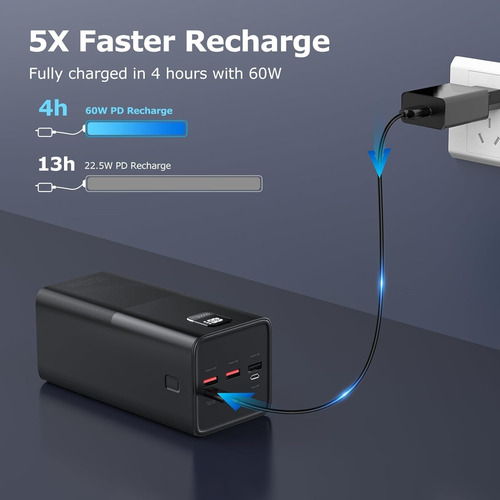 Power Bank 50000mah 100w Para Router + Convertidor 12v