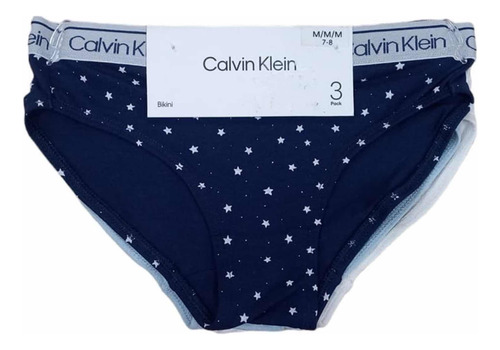 Set De 3 Calzón Bikini Calvin Klein Origina Niña Talla M 7/8