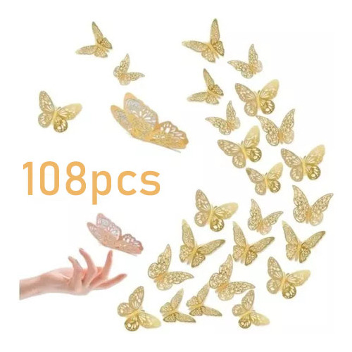 108 Pegatinas Ahuecadas Con Forma De Mariposa En 3d Para Dec