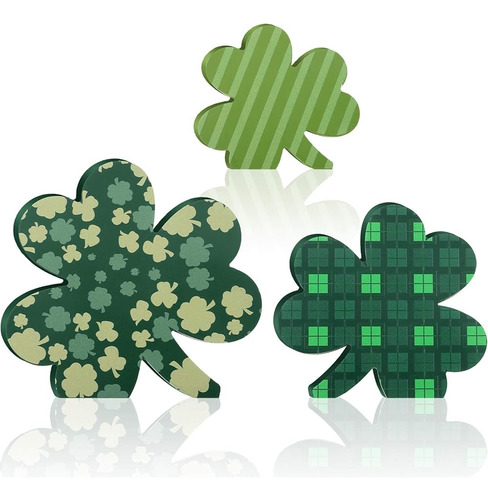 3 Piezas Decoraciones De Madera Del Día De San Patricio Tréb