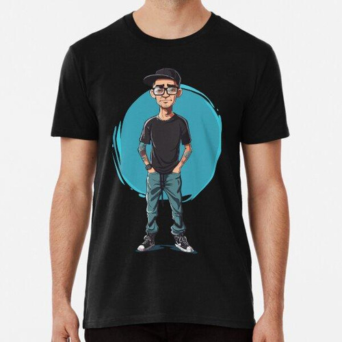 Remera Caricatura Sarcástica De Hipster - Cool Dude Cartoon 