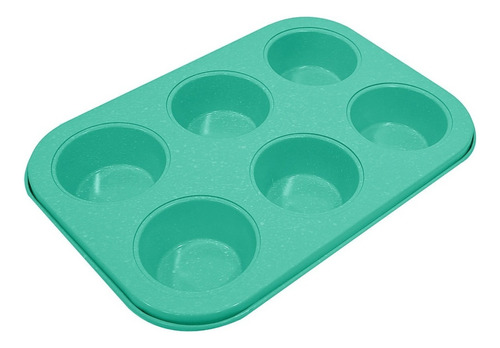 Molde De Teflon Para 6 Muffins Cupcakes Horno - Sheshu Color Celeste