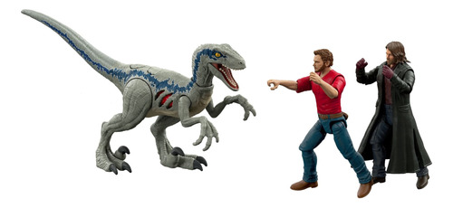 Set De Figuras De Acción Owen Y Velociraptor Blue