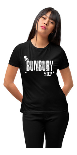 Camiseta Color Negro Enrique Bunbury Disco Lady Blue