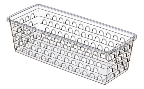 Cesto Organizador Multiuso Retangular Comprido Transparente