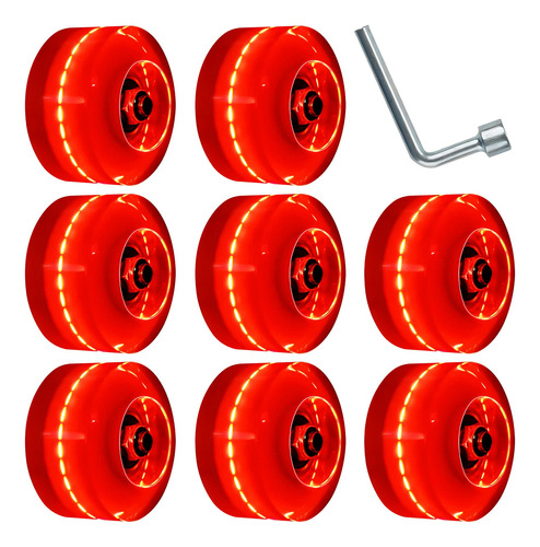 Nezylaf Paquete De 8 Ruedas De Patinaje Con Luz 78a De 32 X.